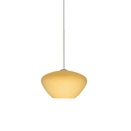 Besa Lighting Peri Cord Pendant, Vanilla Matte, Satin Nickel Finish, 1x50W Halogen 1XT-5410VM-SN